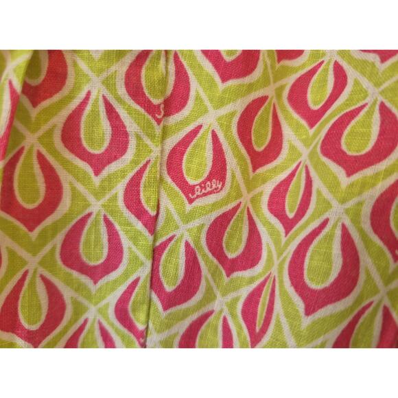 Lilly Pulitzer Womens Pink Green Geometric A-line Skirt Medium - Picture 9 of 9
